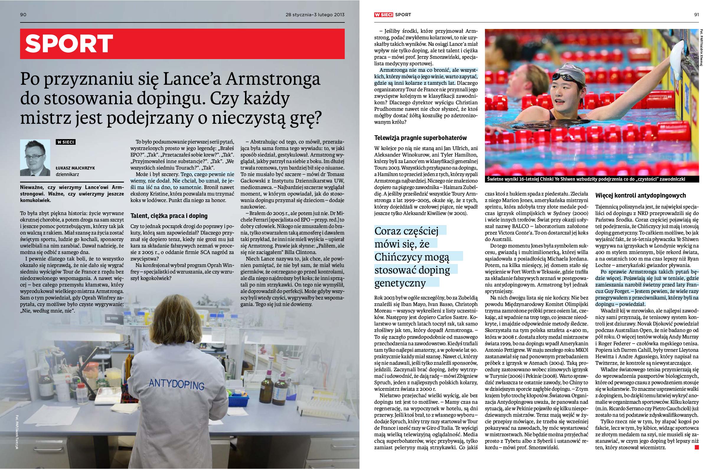 Po spowiedzi Lance Armstronga - W Sieci